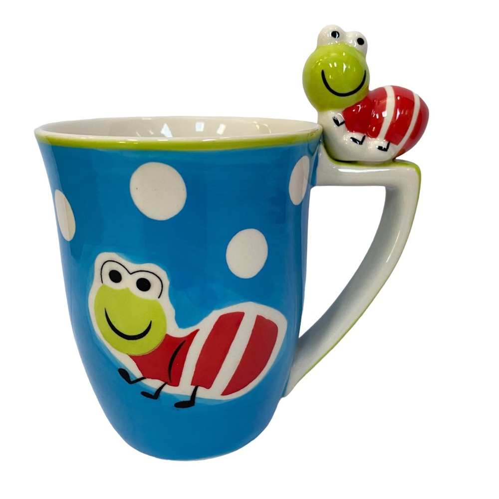 Indra Handpainted Bug Insect Lover Coffee Mug Caterpillar